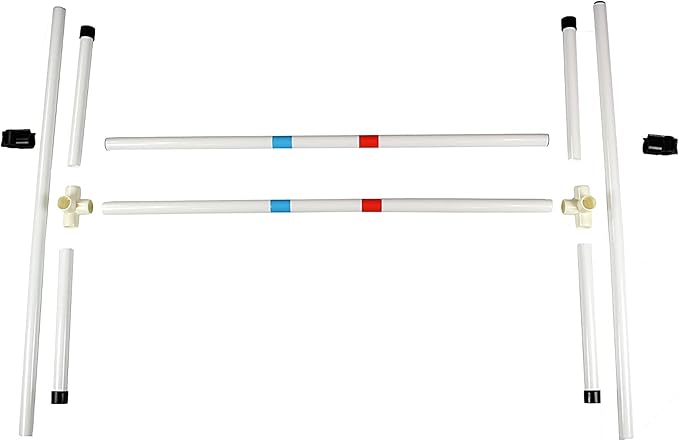 Midlee Dog Agility Bar Jump- Indoor Outdoor Hurdles Adjustable Pet Course Equipment