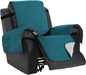 H.VERSAILTEX Reversible Quilted Recliner Covers Water Resistant Furniture Protector for Reclienr Chair with Elastic Straps for Pets Kids Sitting Width Up to 28"(Oversized Recliner, Dark Teal/Beige)