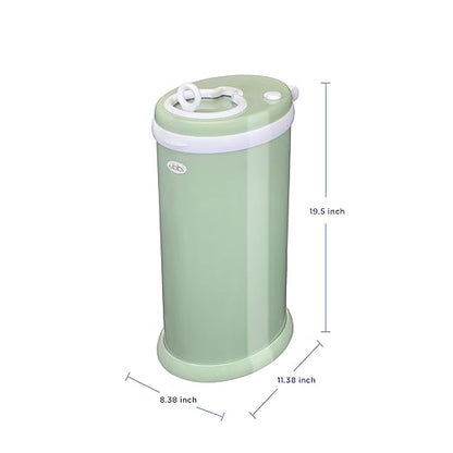 Ubbi Steel Diaper Pail, Odor Locking, No Special Bag Required, Award-Winning, Registry Must-Have, Sage Green