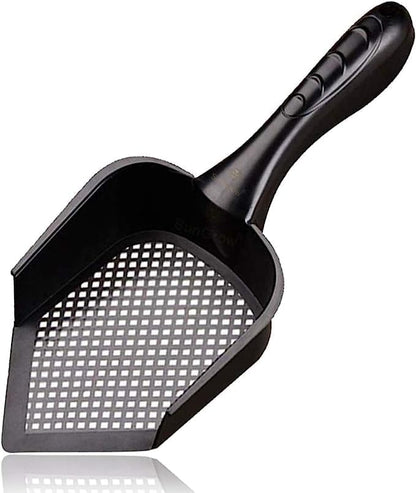 SunGrow Reptile Litter Scoop, Pointed Edge, for Cat & Chicken Coop, Right-Angled Wide and Deep Shovel, Black, 1 Pc per Pack