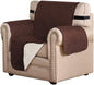 H.VERSAILTEX Reversible Chair Cover Furniture Protector Anti-Slip Couch Cover Water Resistant 2" Elastic Straps Chair Slipcover Pets Kids Fit Sitting Width Up to 21" (Chair:75" x 65", Brown/Beige)