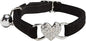 Heart Bling Cat Collar with Safety Belt and Bell Adjustable 8-10 inches for Kitten Cats (Black)