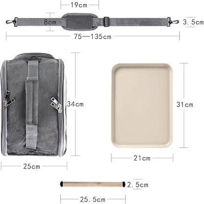 Bird Travel Carrier Portable Parrot Carry Transport Bag with Stand Perch and Tray Breathable Travel Cage for Cockatiel Parakeet Small Bird