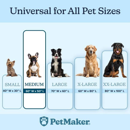 Waterproof Pet Blanket - 50x60-Inch Reversible Sherpa Fleece Throw Protects Couches, Cars, and Beds from Spills, Stains, and Fur by PETMAKER (Gray)