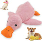 Dog Toys for Aggressive Chewers,2025 Upgraded Dog Chew Toys for Small Large Dogs,Indestructible Puppy Teething Toys,Plush Yellow Stuffed Duck Toy (Pink, Medium)