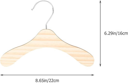 Wooden Dog Clothes Hangers 10pcs 8.66 Inch Sturdy Wear-Resistant Pet Accessory for Small Dog and Cat Clothing Daily Household Use