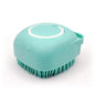 HamInWay Dog Bath Brush, 2-in-1 Dog Grooming Brush with Built-in Shampoo Dispenser, Gentle Silicone Bristles for Bath & Massage, Non-Slip Handle, Easy Clean Design for Dogs, Cats & Small Pets, Blue