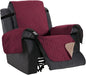H.VERSAILTEX Reversible Quilted Recliner Covers Water Resistant Furniture Protector for Reclienr Chair with Elastic Straps for Pets Kids Sitting Width Up to 28"(Oversized Recliner, Red/Tan)