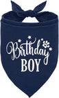 Happy Birthday Dog Bandana, Dog Bandana for Small Medium Large Dogs, Boy Dogs Birthday, Dark Blue Bandanas, Pets 1st Birthday Boy (A18)