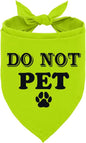 Do Not Pet Dog Bandana, Fluorescent Yellow Dog Bandana, Funny Cute Pet Triangle Scarf Accessories, Dogs Bandanas for Small Medium Large Dogs (D39)