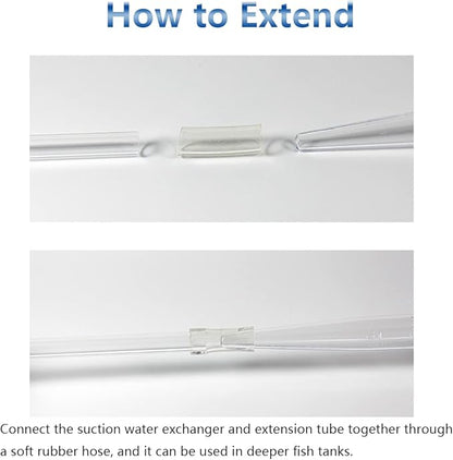 Fish Tank Cleaning Tools, Mini Manual Fish Tank Water Changer Aquarium Dropper,Extendable Fish Tank Cleaning Waste Remover, for Fish Tank(45cm/1Pcs)