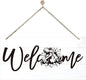 Welcome Sign for Front Door, Welcome Decor Wooden Hanging Sign, Tyrannosaurus Rex Pattern Wall Hanging Decor, Funny Wooden Outdoor Front Door Decoration 13.8X6.9 inches