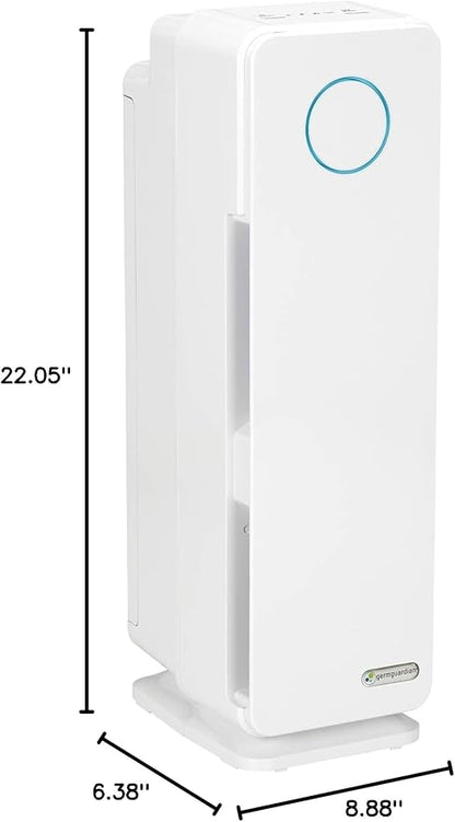 GermGuardian Air Purifier for Homes with Pets, H13 Pet HEPA Filter, Removes Pet Dander, Dust, Allergens, Smoke, Pollen, Odors, Mold, UV-C Light Helps Reduce Germs, 22 Inch, White, AC4300WPT