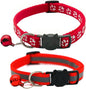 2 Pack Cat Collars Quick Release Reflective Kitten Collar with Bell & Safety Release (red)