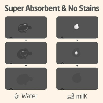 Pet Feeding Mats-Absorbent Dog Mat for Food and Water Bowl, Dog Accessories Pet Supplies, Quick Dry No Stains Water Dispenser Mat for Pet, Non-Slip Bowl mat for Messy Drinkers (Pet Home, 16"x24")