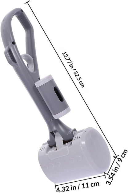 Toyvian Heavy Duty Pooper Scooper for Large Dogs with Long Handle Portable Dog Poop Picker Waste Scoop Tool for Outdoor Pet Cleanup Gray