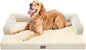 Large Dog Bed Orthopedic Washable: Extra Large Big Dog Bed with Removable Bolster & Memory Foam Couch Sofa - Waterproof Washable with Cover