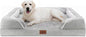 Comfort Expression Orthopedic Dog Bed for Extra Large Dogs 45x35 Inch, Waterproof Egg Crate Foam XL Pet Bed with Removable Bolsters, Dog Couch with Washable Cover & Non-Slip Bottom, Grey White
