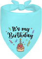 It's My Birthday Blue Dog Bandana, Birthday for Dog Mom Dad, Funny Puppy Scarf Accessory Decoration Photo Shoot for Party Dinner Holiday, Cute First Birthday Supply for Puppy