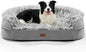 3.7 inch Thickened Orthopedic Dog Beds for Large Dogs, Supportive Dog Sofa Bed with 28D Egg-Crate Foam, Removable Washable Plush Cover, Waterproof Lining, Half-Round Design for Puppy, Senior Dog