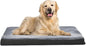 Amazon Basics Washable Dog Bed with Cooling Gel Memory Foam, Pressure-Relief Support for Dogs up to 120lbs, Non-Slip Bottom, Removable Cover, Giant Sized (50" x 34"), Grey