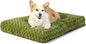 KSIIA Washable Dog Bed Comfy Dog Crate Pad Deluxe Plush Pet Bed Non-Slip Kennel Pad for Medium Dogs, 29" x 21", Green