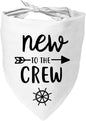 New to The Crew Dog Bandana New Puppy Announcement Gender Reveal Gift for New Owners Puppy Bandana Dog Owner Gifts Soft Triangle Bibs Scarf Accessories for Small Medium Dogs Pets (White)