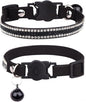Solmoony Breakaway Cat Collars with Bell,Adjustable Safe Kitten Collar,Cat Collars for Girl Cats with Rhinestone Soft Velvet (Black2)