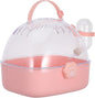 Small Pet Carrier Cage with Water Bottle Portable Hamster Travel Cage for Outdoor Use Pink Small Animal Carrier for Rabbits, Gerbils, and Birds