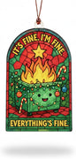 Dumpster Fire Ornament 2025, Funny Christmas Ornaments, Unique Tree Hanging Decoration, Everything's Fine Ornaments for Christmas Tree Decoration, Dumpster Fire Gifts for Family Friends Coworkers