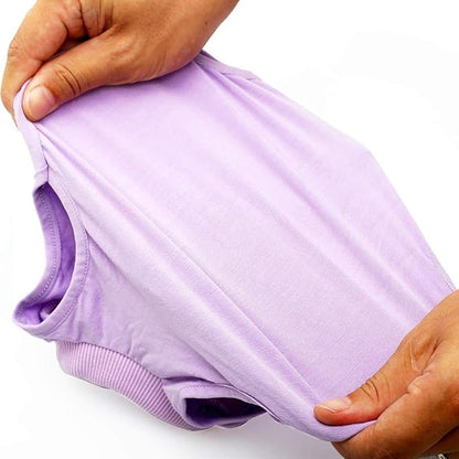 Cat Surgery Recovery Suit Cat Onesie for Cats After Surgery Spay Surgical Abdominal Wound Skin Diseases E-Collar Alternative Wear (Purple-S)
