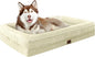 Waterproof Memory Foam Dog Beds for Extra Large Dogs Non-Slip Orthopedic Dog Beds Washable Couch Pet Bed with Removable Cover (Beige, X-Large)