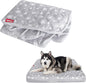 Waterproof Dog Bed Covers Replacement Washable Pet Hair Easy to Remove, Noiseless Quilted Puppy Pet Bed Cover Lovely Grey Star Print 44x54 Inches, for Dog/Cat, Cover Only