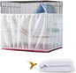 Large Bird Cage Cover, Bird Cage Seed Catcher, Adjustable Soft Airy Nylon Mesh Net, Birdcage Cover Skirt Seed Guard for Parrot Parakeet Macaw African (Solid-White, 15.7" x118")