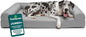 FurHaven Classic Sofa Orthopedic Dog Bed for Large Dogs, Egg Crate with a Solid Orthopedic Foam Base for Joint Support, Removable Washable Cover, Jumbo Plus XXL, Quilted Sofa, Silver Gray
