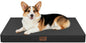 Outdoor Orthopedic Dog Bed, Waterproof Dog Bed for Large Dogs 36x27 Inch, Egg Crate Foam Pet Mat with Washable Removable Oxford Cooling Cover, Black