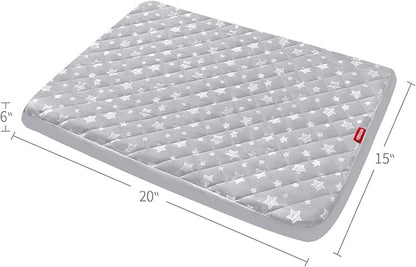 Waterproof Dog Bed Covers Replacement Washable Pet Hair Easy to Remove, Noiseless Quilted Puppy Pet Bed Cover Lovely Grey Star Print 15x20 Inches, for Dog/Cat, Cover Only