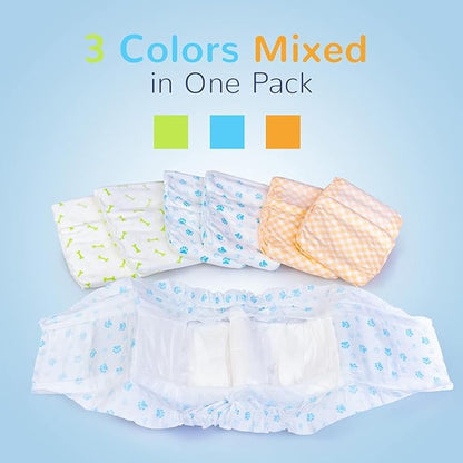 Pet Soft Disposable Male Dog Wraps - Dog Diapers for Male Dogs, Puppy Diapers 48pcs Medium