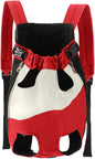 Lightweight Pet Backpack Carrier for Small Dogs & Cats - Easy-Fit Adjustable Straps, Basic Legs-Out Design, Durable for Daily Use (Fits Pets Under 15lb) (Red-White Color-Blocked, Large)