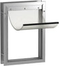 Hakuna Pets Deluxe Aluminum Pet, Cat and Dog Door with 2-Way Locking Panel for Screens, Doors and Walls up to 2.8" Thick, Large, Silver