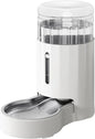 CZPET Dog Water Bowl Dispenser, 7L Automatic Dog and Cat Water Dispenser with Stainless Steel Bowl, Gravity Waterer, Large Capacity, and Quiet Drinking Area for Pets (7L,White)