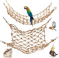2 Packs Natural Bird Rope Net Parrot Swing Hammock for Birds Parrot Ladder Macaw Hanging Hammock Activity Toy for Rats Parakeet Cockatiel Cockatoo Conure African Grey Budgie（L 20 * 16inch）