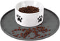 Silicone Pet Food Mat - Waterproof Dog Food Bowl Mat Cat Feeding Mat Thicker Pet Placemat Eating Mat with High Lip to Prevent Spills, Dog & Cat Water Bowl Mat for Messy Drinkers to Protect Floors，Gray