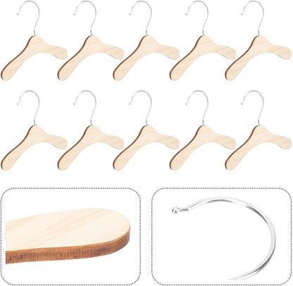 Professional Wooden Pet Clothes Hangers for Small Dogs and Cats, 8.66-inch Solid Wood Coat Hangers with Swivel Hook, Household Portable Dog and Cat Accessory Organizer