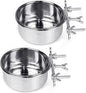 Tfwadmx 2 Pcs Bird Feeding Dish Cups,Parrot Food Bowl Clamp Holder Coop Cup Bird Cage Water Bowl for Parakeet African Greys Conure Cockatiels Lovebird Budgie Chinchilla