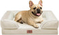 Comfort Expression Orthopedic Dog Bed for Medium Dogs 30x20 Inch, Waterproof Supportive Egg Crate Foam Medium Pet Bed with Removable Bolsters, Dog Couch with Washable Cover & Non-Slip Bottom, Beige