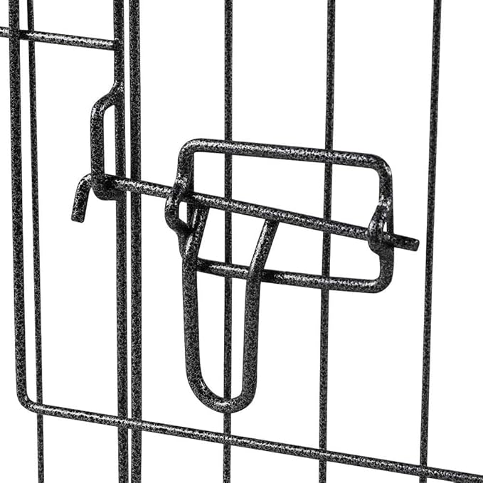 Yaheetech 24 inch 24 Panel Black Heavy Duty Foldable Metal Dog Exercise Pen Portable Cat Duck Chicken Puppy Fence with Door - Outdoor & Indoor