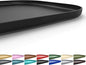 Silicone Pet Feeding Mat with Raised Edge for Food and Water, Dog Bowl Mats, Cat Bowls Placemat with High Lip for Floor Waterproof, Rubber Tray for Cats and Dogs 19 x 12 x0.7 Black