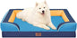 Comfort Expression Orthopedic Dog Bed for Large Dogs 36x27 Inch, Waterproof Egg Crate Foam Large Pet Bed with Removable Bolsters, Dog Couch with Washable Cover & Non-Slip Bottom, Houston