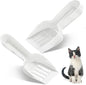 Bokon 6 Pack Disposable Cat Litter Scoop with Wide Slats Plastic Travel Kitty Poop Scooper for Cat Rescue Center Temporary Use When Traveling with Pets(White)
